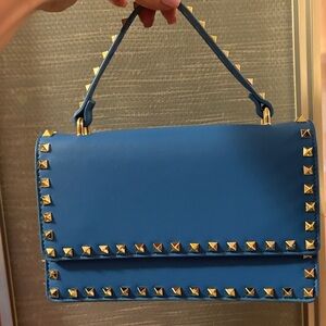 Blue Studded Handbag